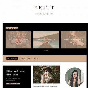 Website mẫu Britt tin tức, tạp chí cho cá nhân doanh nghiệp