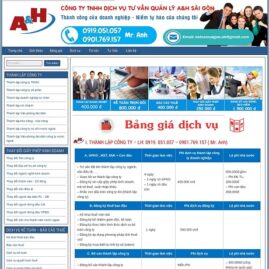 Website Dịch vụ tư vấn thành lập doanh nghiệp A&H