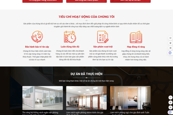 Web thương mại điện tử Gia công nhôm kính