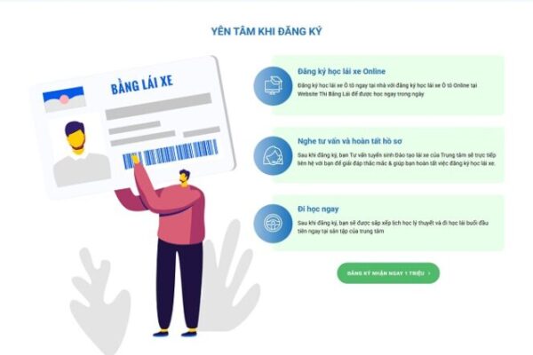 Web Dịch vụ khóa học thi bằng lái xe ô tô