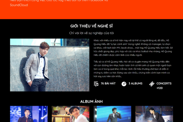Web giới thiệu Ca Sỹ