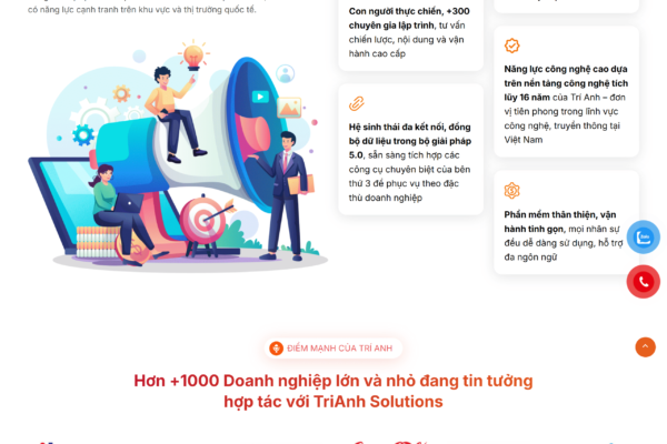 web giới thiệu Công ty giải pháp công nghệ