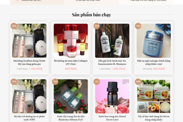 Web bán Khóa học và Mỹ phẩm