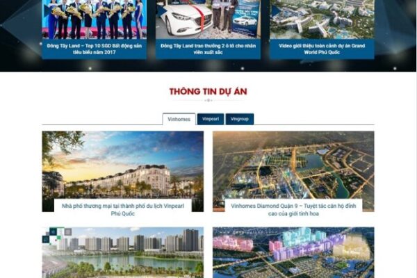 Web giới thiệu dự án Bất động sản