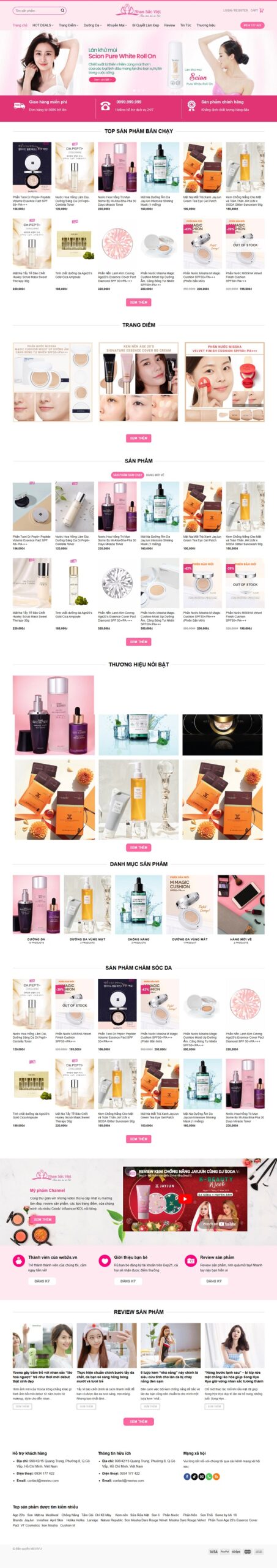 Web bán Mỹ Phẩm