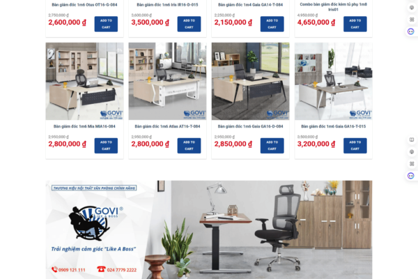 Web bán bàn ghế nội thất