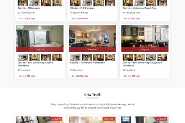 Web giới thiệu dự án Bất động sản