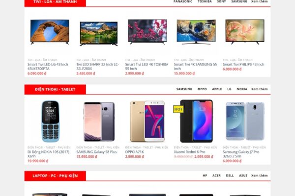Web bán hàng các mặt hàng công nghệ