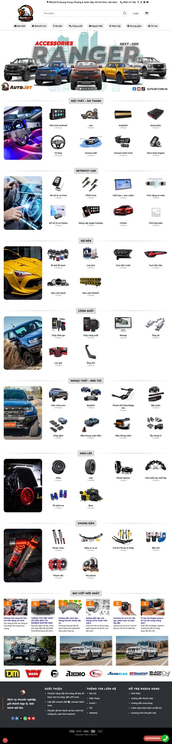 Web bán hàng Linh kiện ô tô
