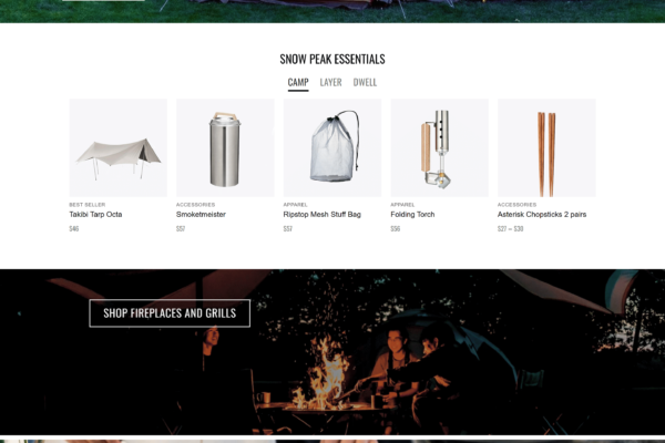 Web bán hàng Camping