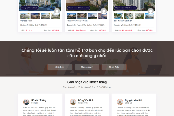 Web giới thiệu dự án Bất động sản