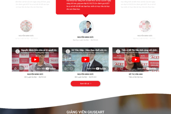 Web giới thiệu khóa học Anh Ngữ