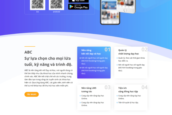 Web giới thiệu về app Giáo dục