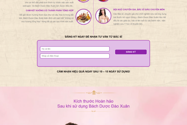 Web giới thiệu sản phẩm chức năng làm đẹp