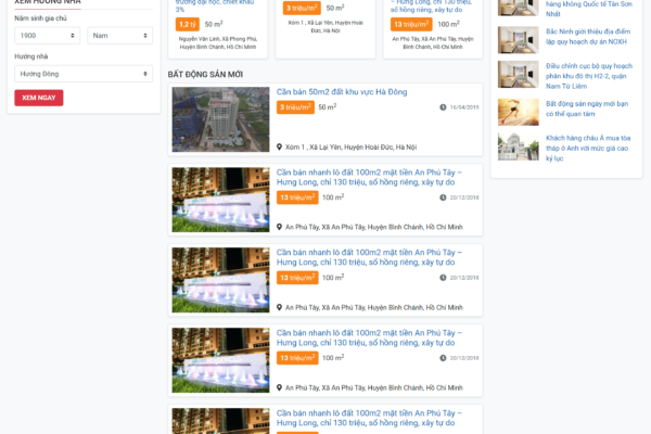 Web giới thiệu dự án Bất động sản