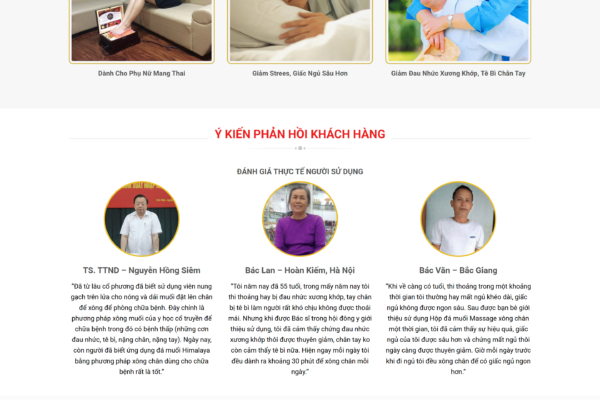 Web Giới thiệu Sản phẩm Đá Muối