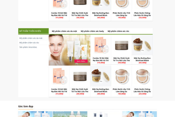 Web bán Mỹ Phẩm