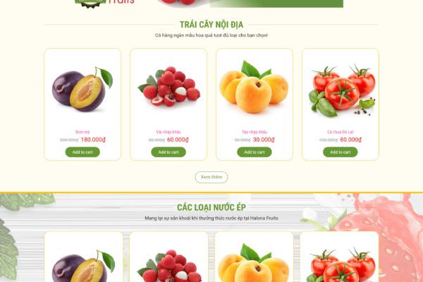 Web thương mại điện tử bán Trái cây