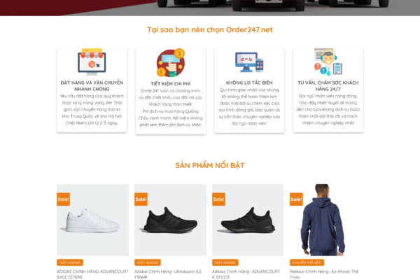 Web thương mại điện tử order hàng nước ngoài