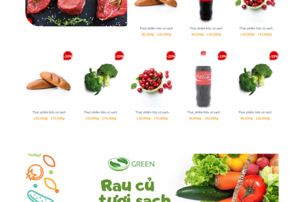 Web bán đồ ăn – rau củ