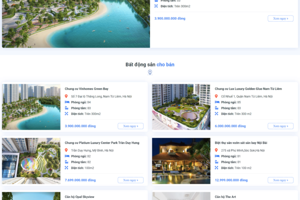 Web giới thiệu dự án Bất động sản