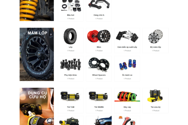 Web bán phụ kiện xe Ô tô