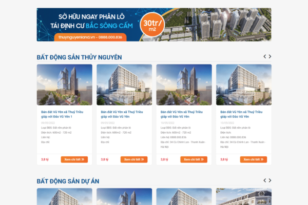 Web giới thiệu dự án Bất động sản