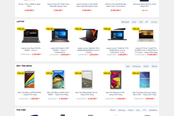 Web bán các mặt hàng công nghệ