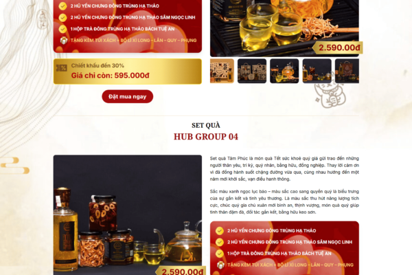 Web giới thiệu sản phẩm đông trùng hạ thảo
