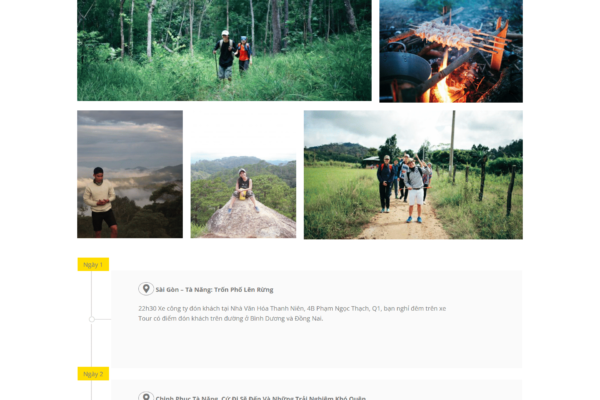Web giới thiệu tour du lịch, trekking