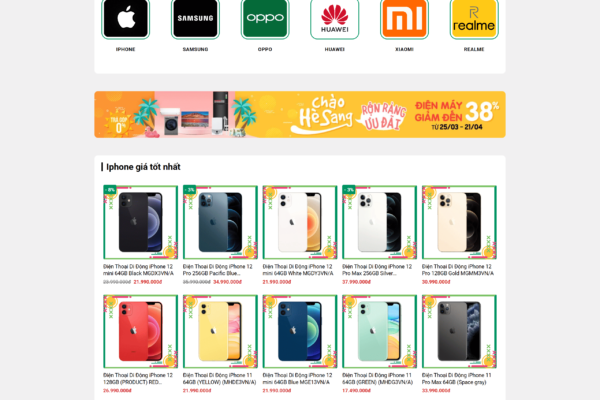 Website bán hàng điện máy