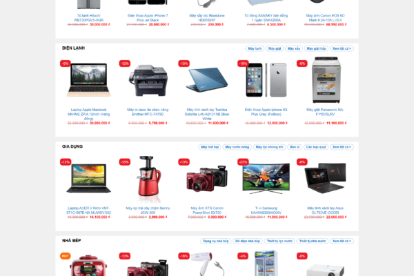 Website bán hàng điện máy