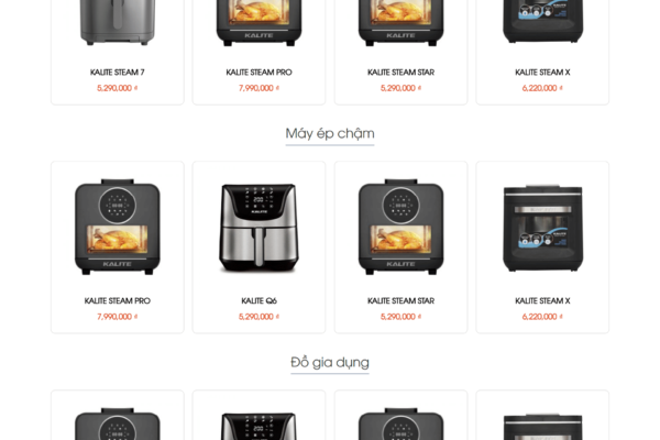 Website bán đồ gia dụng thông minh
