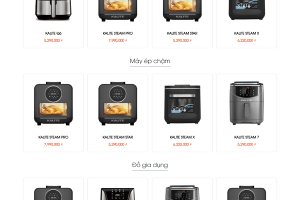 Website bán đồ gia dụng thông minh