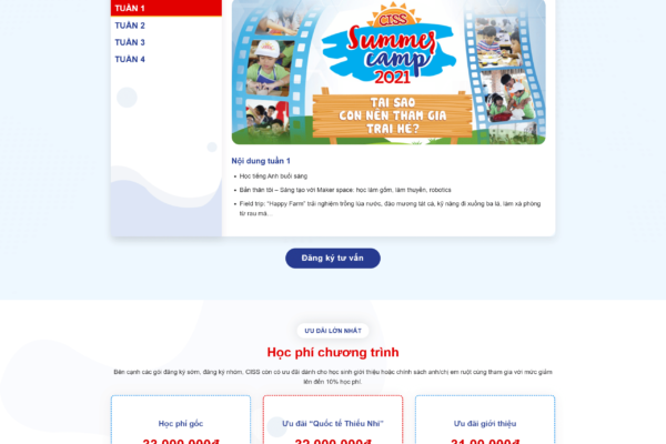 Website bán khóa học cho trẻ