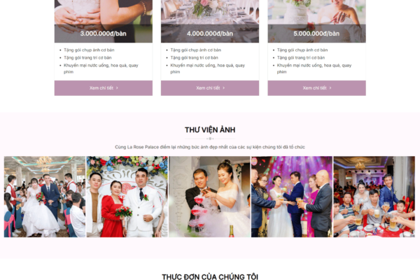 Website trung tâm tiệc cưới