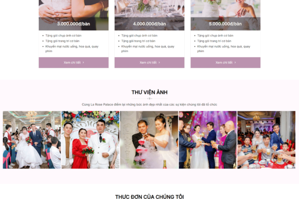 Website trung tâm tiệc cưới
