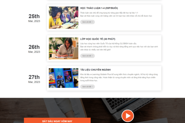 Website khóa học tiếng Anh