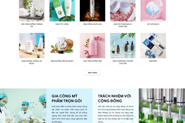Website gia công mỹ phẩm