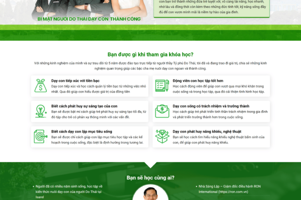 Web khóa học cho các bậc phụ huynh