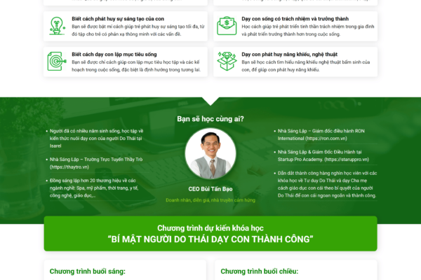 Web khóa học cho các bậc phụ huynh