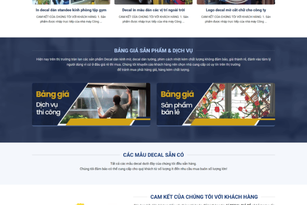 Web giới thiệu sản phẩm decal