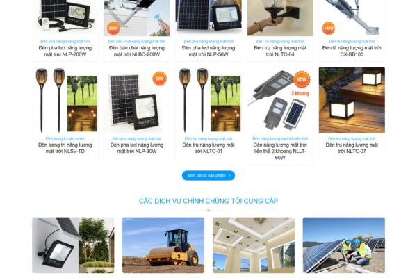 Website bán thiết bị điện năng lượng mặt trời