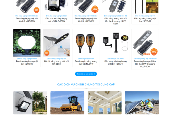 Website bán thiết bị điện năng lượng mặt trời