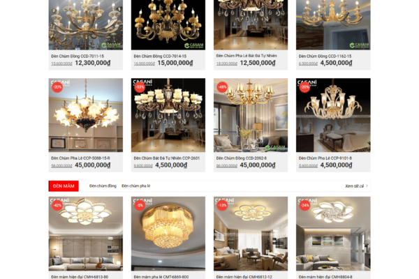 Website bán đèn trang trí nội thất