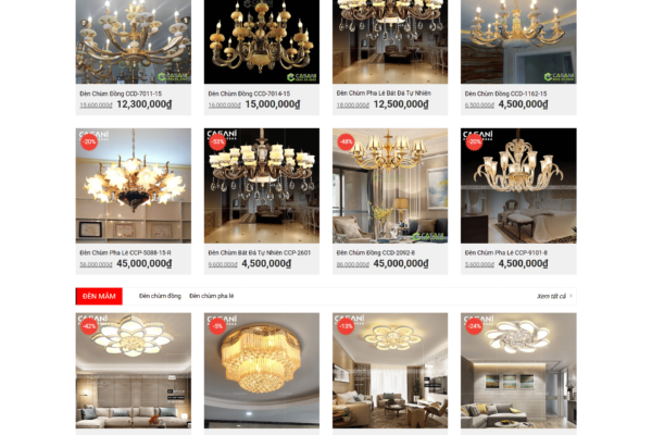 Website bán đèn trang trí nội thất