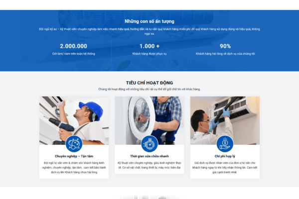 Website dịch vụ điện lạnh
