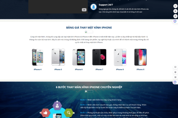 Website dịch vụ sửa chữa điện thoại iFix