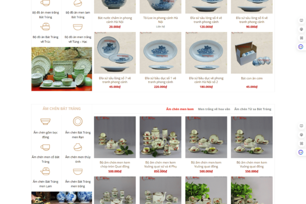 Website giới thiệu và bán gốm đồ sứ