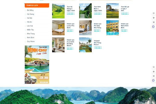 Website giới thiệu đặt tour du lịch